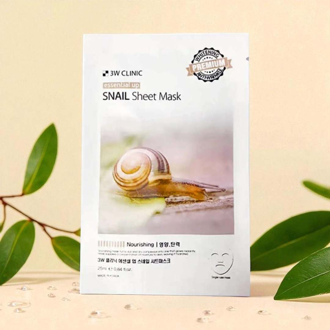3W Clinic Essential Up Snail Sheet Mask - 25ml
