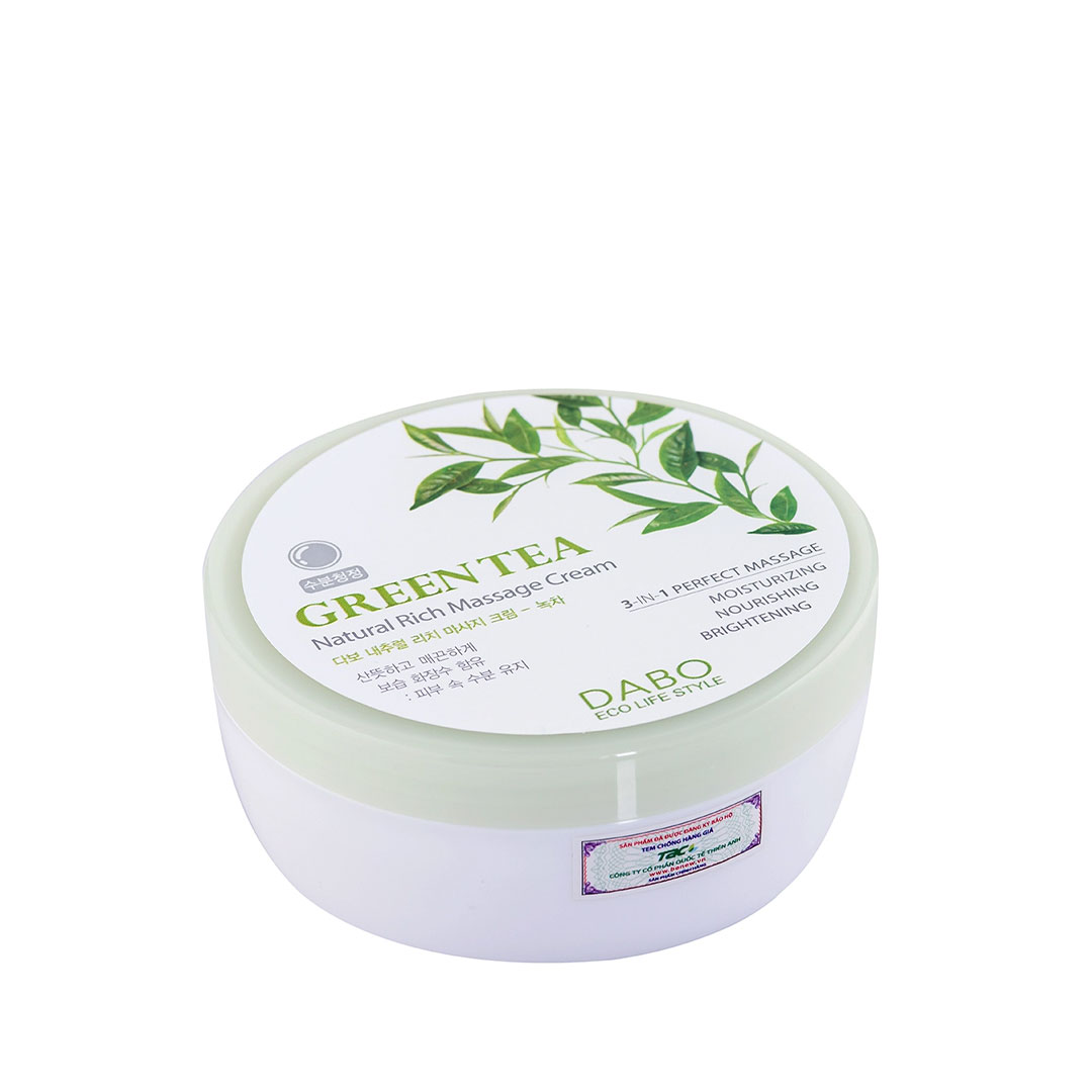 Dabo Green tea Natural Rich Massage Cream - 200ml