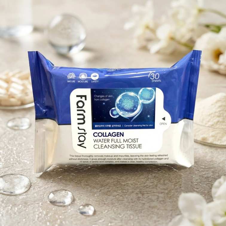 Farmstay Collagen Water Full Moist Cleansing Tissue - 120ml