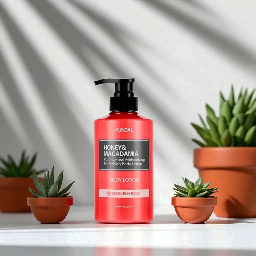 Kundal Honey & Macadamia Pure Body Lotion (English Rose) - 500ml