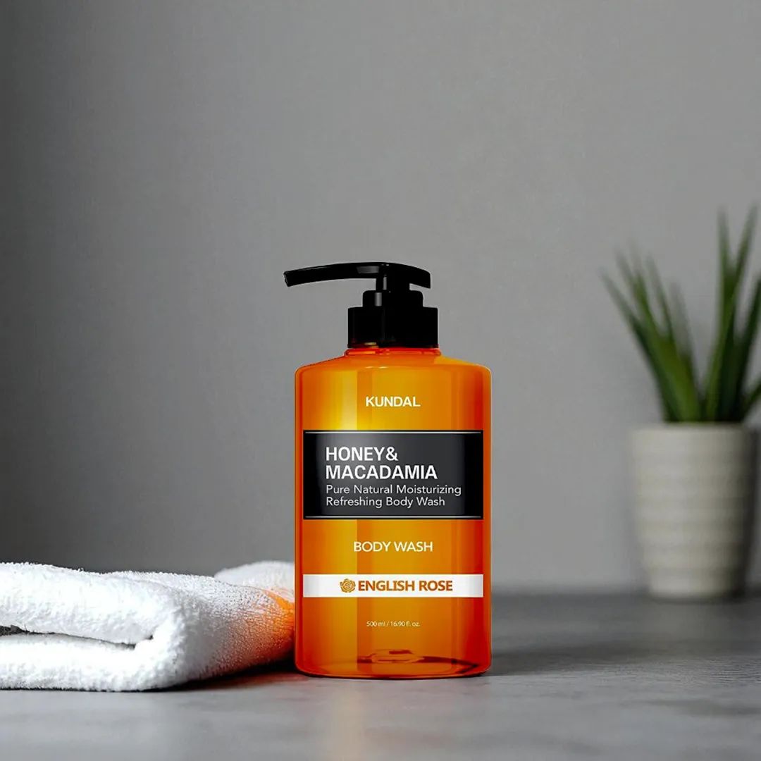 Kundal Honey & Macadamia Pure Body Wash (English Rose) - 500ml
