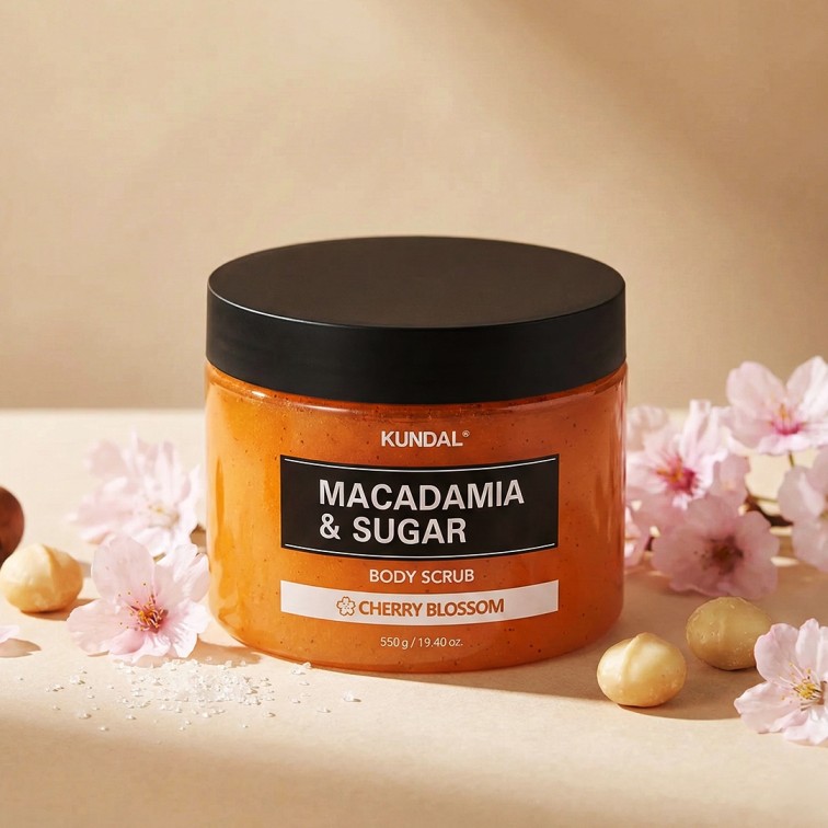 Kundal Macadamia & Sugar Body Scrub (Cherry Blossom) - 550g