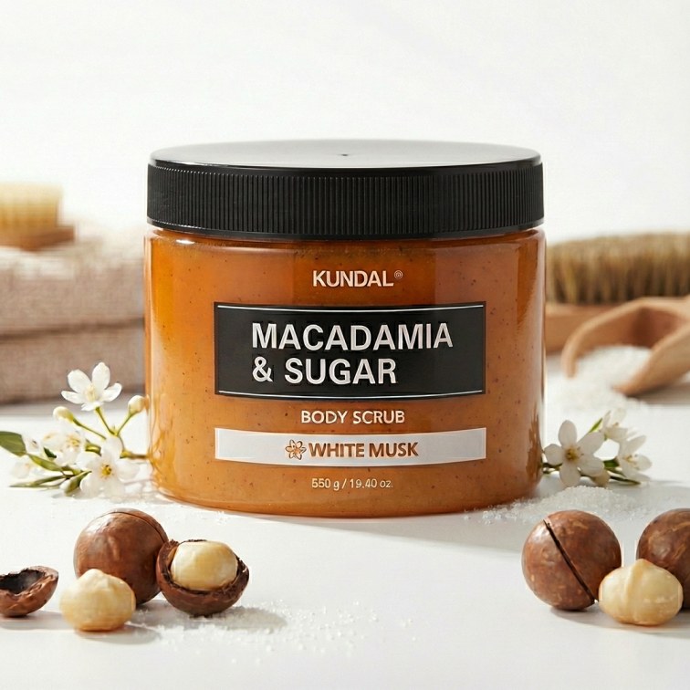 Kundal Macadamia & Sugar Body Scrub (White Musk) - 550g