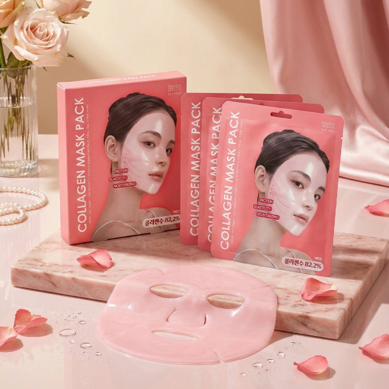 Tenzero Rose Peptide Collagen Mask Pack (30g x 3 Mask Sheets) - 90g