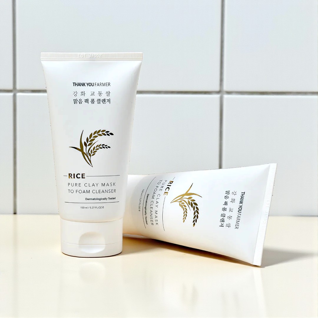 Thank you farmer rice pure clay mask to foam cleanser - 150ml