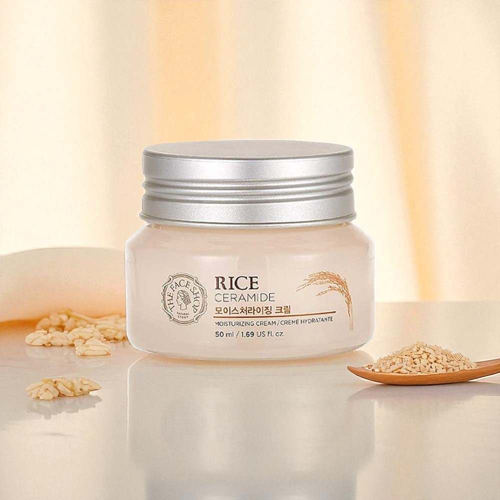 The face shop rice &amp; ceramide moisturizing cream - 50ml