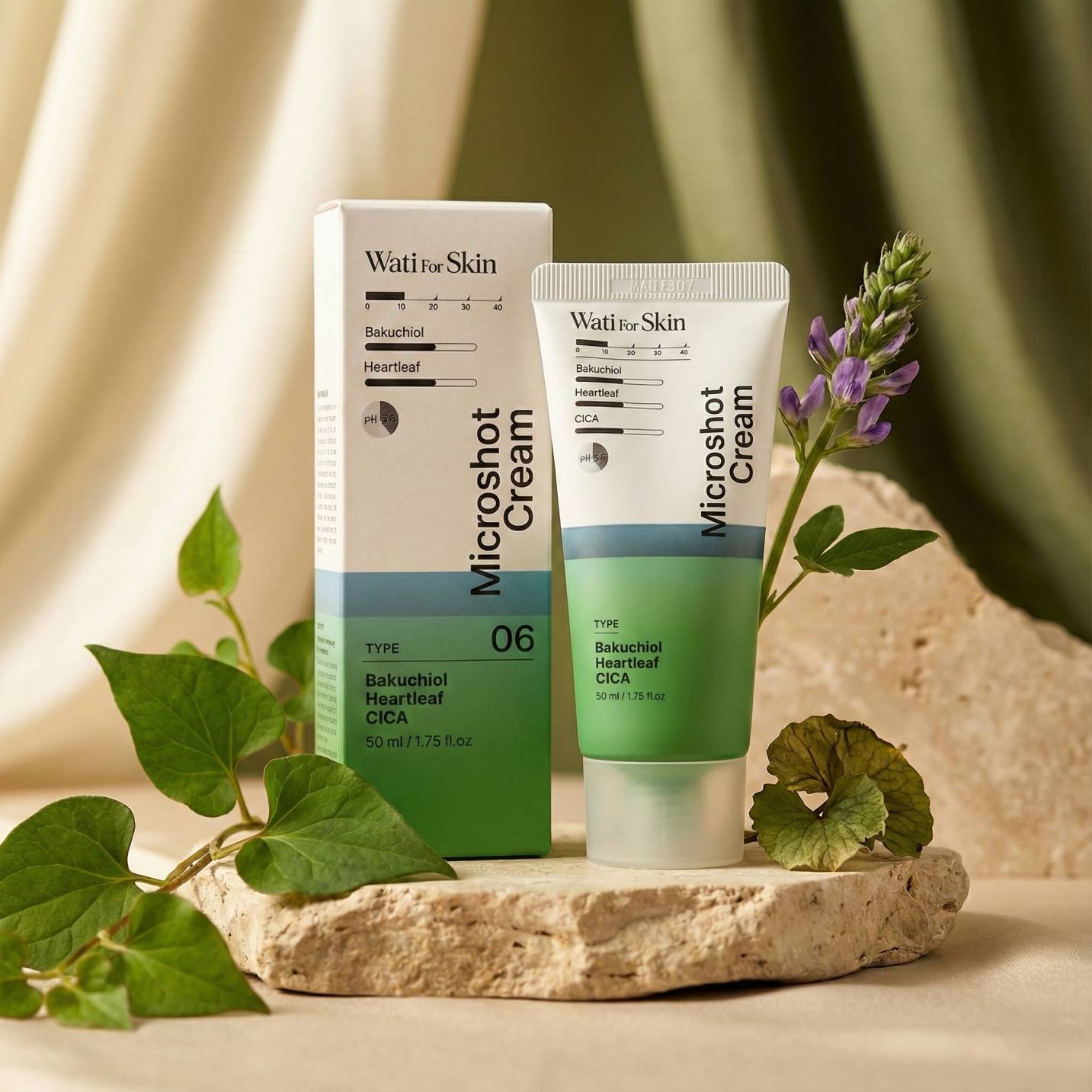 Wati For Skin Bakuchiol Heartleaf Cica Microshot Cream - 50ml