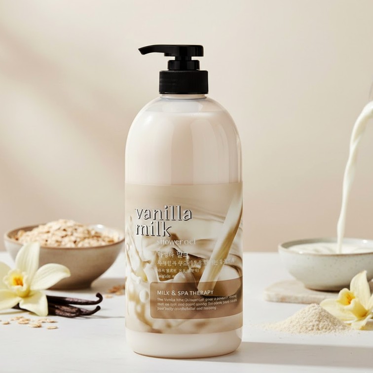 Welcos Vanilla Milk Body Wash (Shower Gel) - 732g